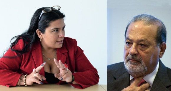 Carlos Slim, un Goliat amenazado por un grupo de trabajadores como Yuli Higuera.