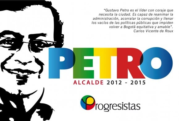 El Movimiento Progresistas fue fundado en el 2011 liderado por el alcalde Gustavo Petro y como vocero nacional Antonio Navarro.