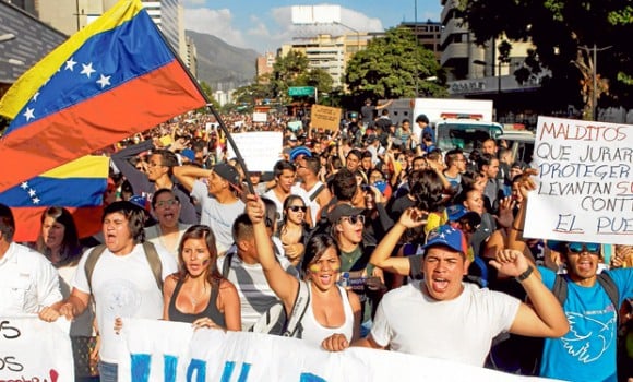 Manifestaciones en Venezuela. Foto: LaTercera.com