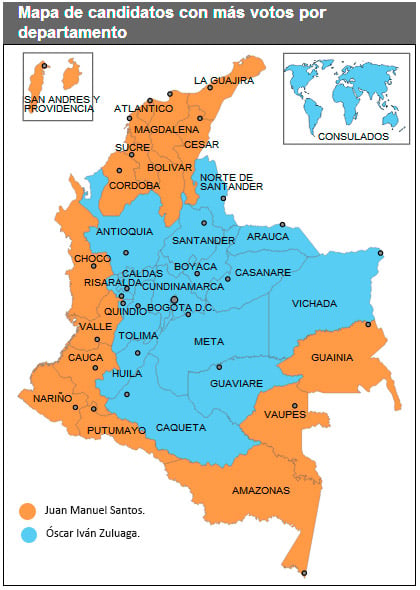 Mapa: Registraduría Nacional.