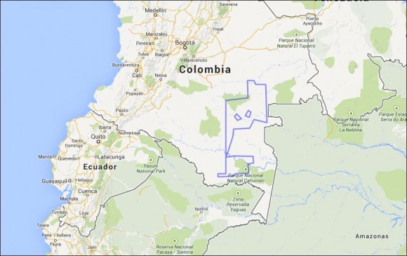 Espacio marítimo que perdió Colombia contra Nicaragua vs. la Amazonia colombiana (aproximado).