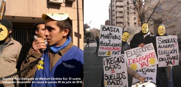 Protesta de empleados de Wal-Mart en Argentina