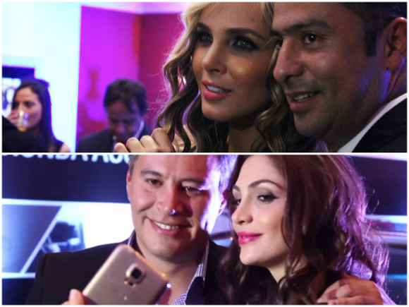 Modelos como Elizabeth Loaiza y Natalia Betancourt estaban tomándose selfies con distintos caballeros para promocionar un celular.