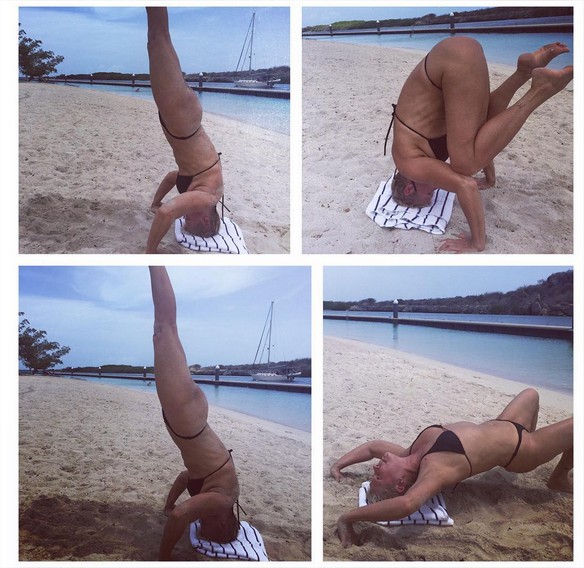 Xuxa enciende las redes con fotos practicando yoga en una playa - Google Chrome