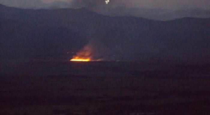 El 18 de enero a las 5:45 pm se presentaron estas quemas en el sector plano de Zarzal, norte del Valle. Foto  Luis Gerardo Castro C