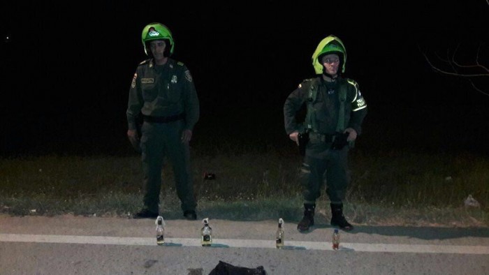 Policía incauta bombas molotov, utilizadas para quemar vehículos que transiten en la vía Cerete-Montería. 