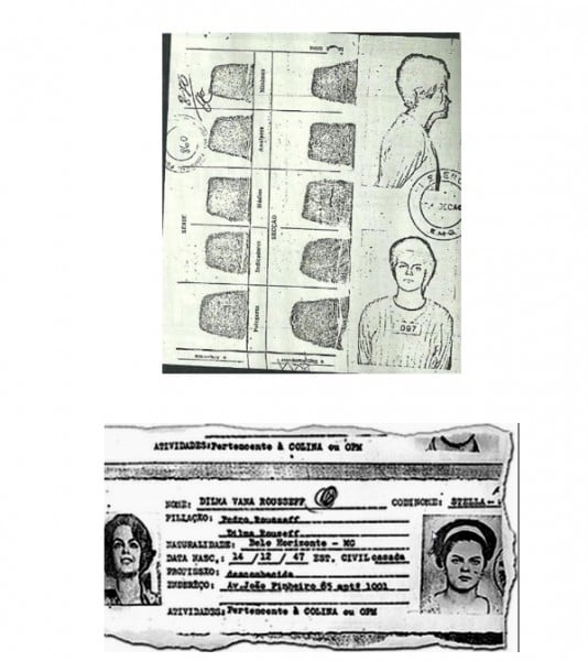 Las fotografías y huellas de Dilma cuando fue detenida por el Ejército en São Paulo