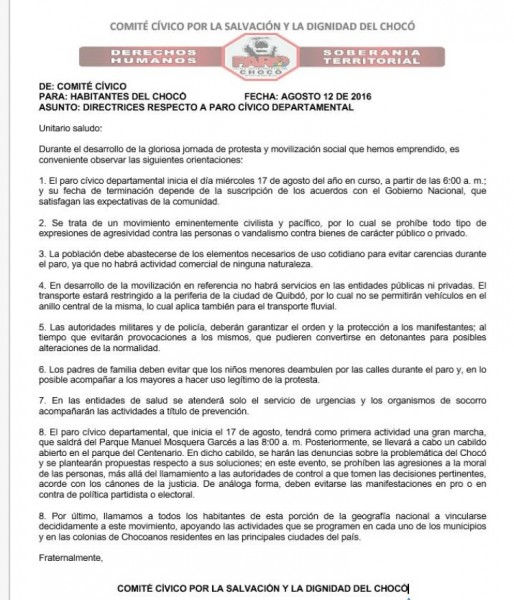 El paro en el Chocó: un despertar de los indignados - -- Las2orillas FullSizeRender
