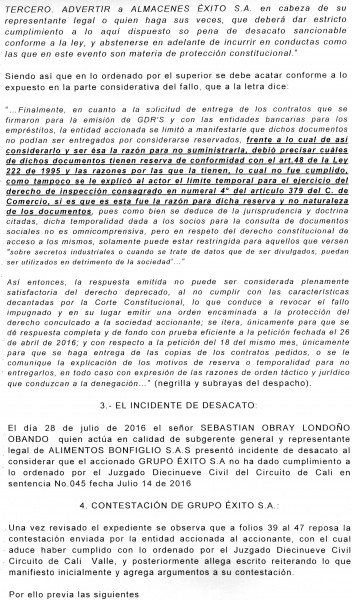 Presidente del Éxito: tres días de arresto por incumplir tutela - -- Las2orillas Ofici Juzg 4