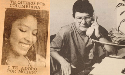 A la izquierda: afiche promocional de Morena.  A la derehca: Iván Roberto Duque, alias 'Ernesto Báez' en 1989.