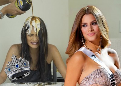 Como Miss Universo, la filipina Pia Wurtzbach se ha dedicado a la producción de vídeos caseros. En la ilustración uno de ellos en donde se echa comida encima