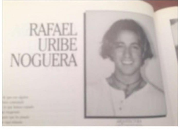 Foto del anuario del colegio en el que se ve a Rafael Uribe Noguera