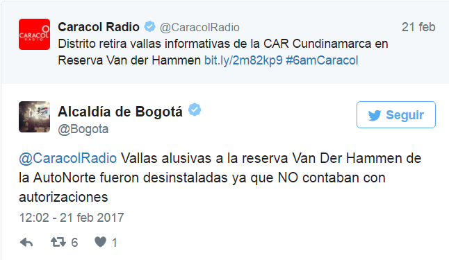  - La alcaldía de Bogotá intenta desaparecer la Reserva Van der Hammen