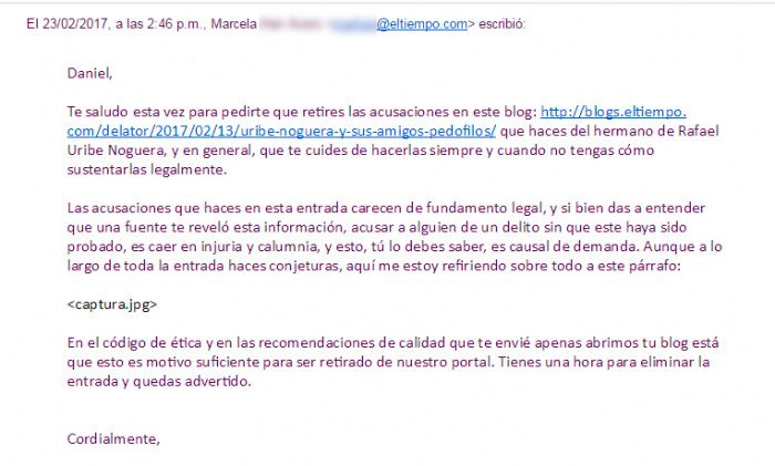 "Los Uribe Noguera me sacaron de El Tiempo" - -- Las2orillas - "Los Uribe Noguera me sacaron de El Tiempo"