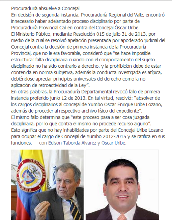 Corrupción en la Procuraduría Regional del Valle