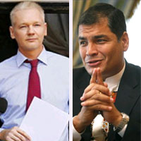 Al presidente Correa se le llenó la copa con el tema de Assange