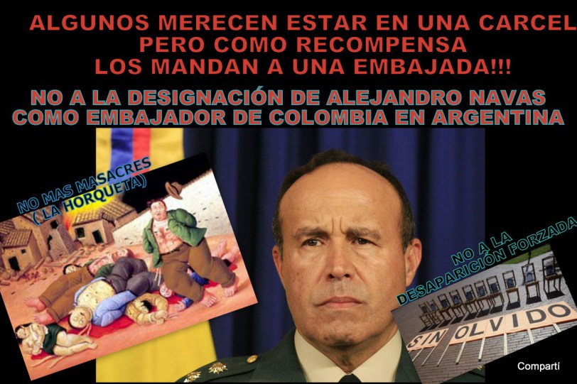 Los colombianos en Argentina dicen: No al General Navas en la embajada