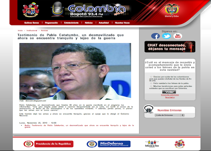 Ejército manipula entrevista con Pablo Catatumbo
