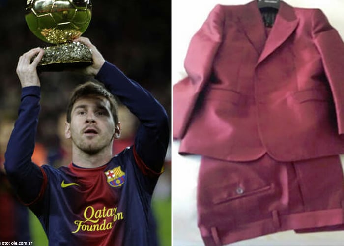 El pólemico traje rojo que lució Messi en la Gala del Balón de Oro