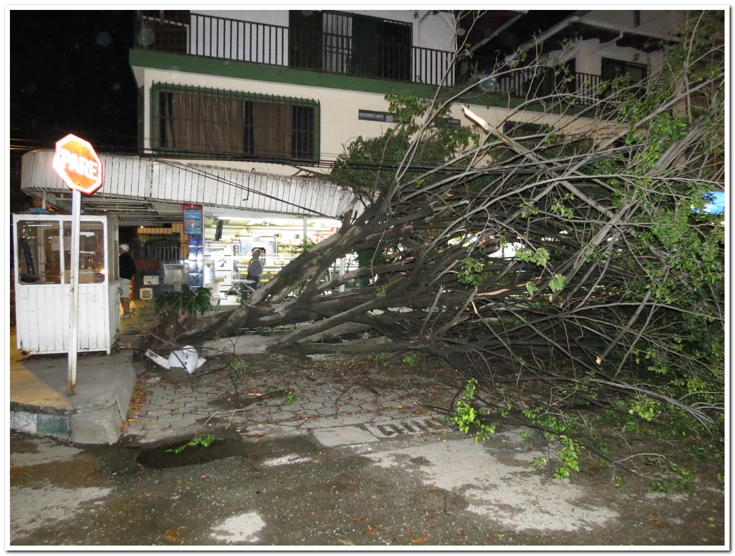 Peligro en Los Guaduales por caída de un poste de la energía