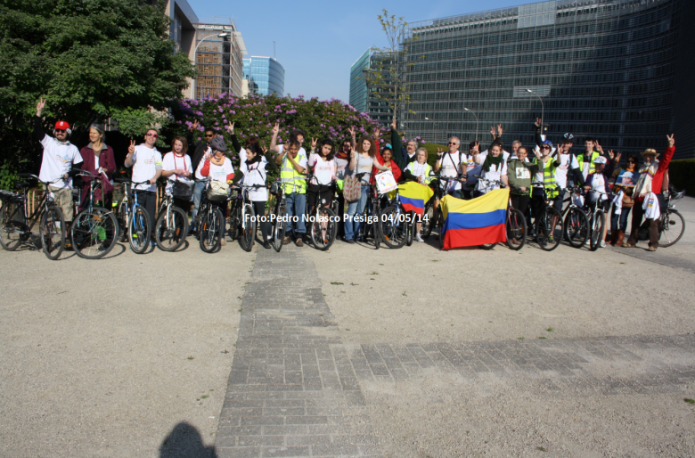 En Bélgica se realizó caravana ciclística por la paz de Colombia