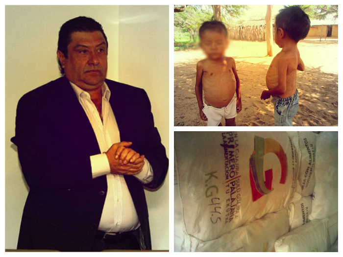 El candidato de Kiko Gómez a la Gobernación hace campaña con los alimentos de los niños de La Guajira, mientras los menores mueren de hambre