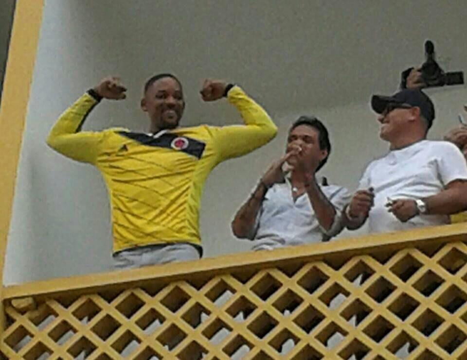 La foto de Will Smith, celebrando en Neiva con la camiseta de Colombia