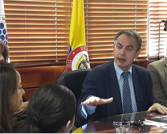 Rodríguez  Zapatero pronostica que habrá paz en Colombia
