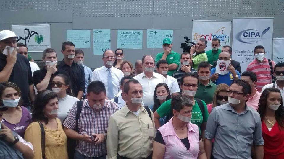 La protesta de los periodistas antioqueños