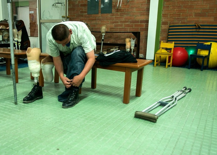 El guerrillero que se voló una pierna con su propia mina