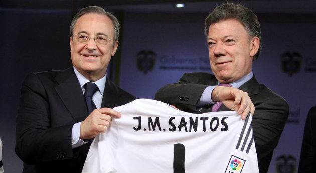 El dueño del Real Madrid esperó a Santos para el saque de honor   