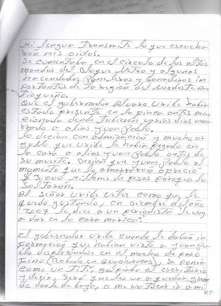 - El cuaderno del acusador de Uribe