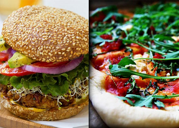 Hamburguesas sin carne y pizzas sin queso