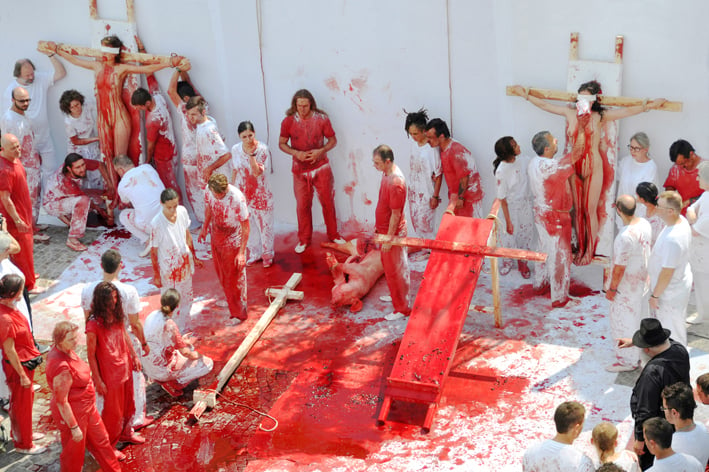 Obras de arte pintadas con sangre
