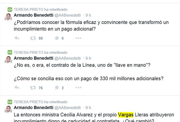  - La guerra del senador Benedetti en las redes sociales