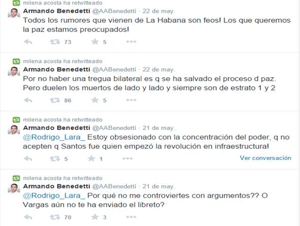  - La guerra del senador Benedetti en las redes sociales