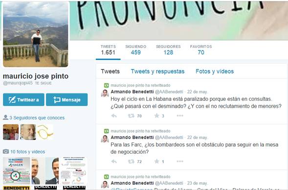  - La guerra del senador Benedetti en las redes sociales