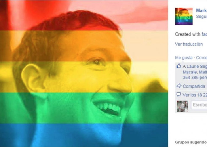 La celebración por Facebook del matrimonio gay