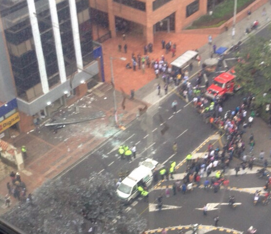Video: momentos después del estallido en el centro financiero de Bogotá