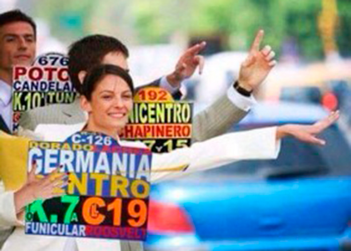 La tabla busetera para tomar un taxi