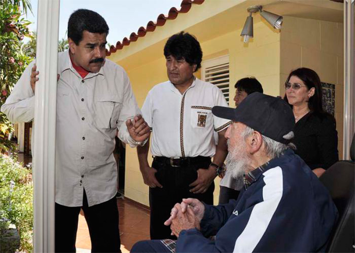 El cumpleaños de Fidel Castro junto a Morales y Maduro