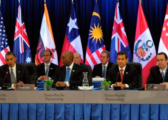 'No al Acuerdo Transpacífico de Cooperación Económica'