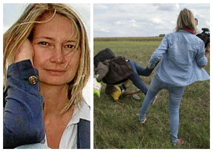 La periodista que pateó a refugiados pidió perdón