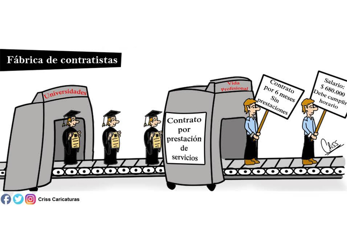 Caricatura: Fábrica de contratistas