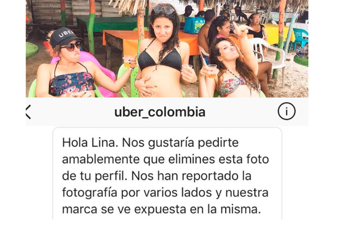 La foto que le molestó a Uber Colombia en Instagram