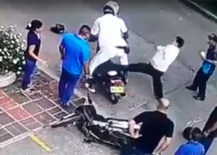 En video: el atraco que le salió caro a un ladrón en Cali