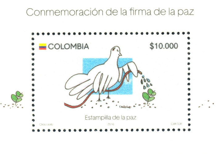 Estampilla de 10 mil pesos para conmemorar la firma de la paz