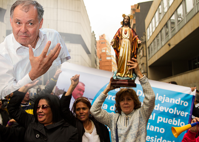 Ordóñez: un adiós entre escapularios, Cristo Rey y banderas fascistas. Video