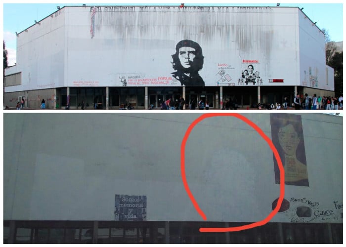Estudiantes de la Nacional borraron al Che