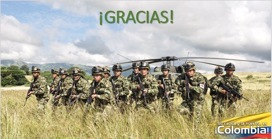 Gracias, soldados de Colombia
